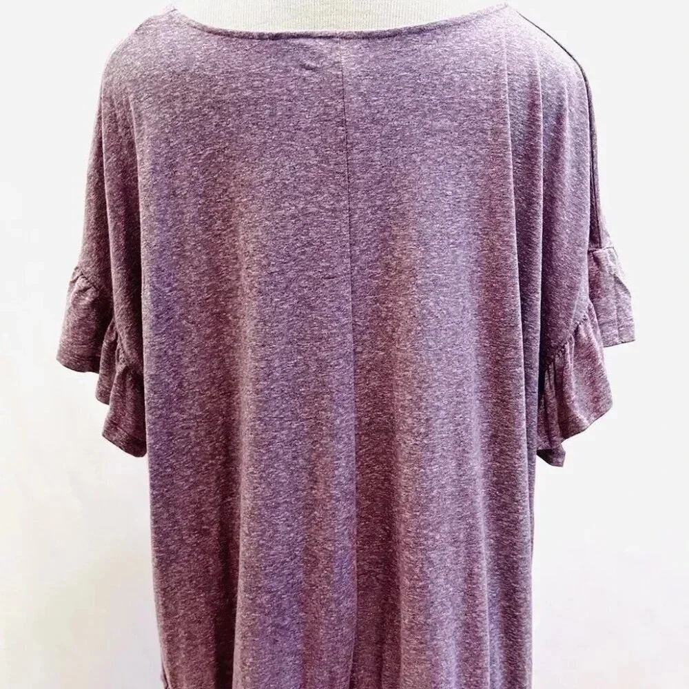 NWT SONOMA Women Short Sleeve Pull Over Elastic Waist Purple Shirt Top Size 4X - Picture 8 of 11